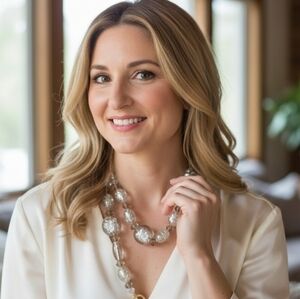 Double Strand Chunky Ice Aluminum Beaded Statement Necklace Whimsical Tiered